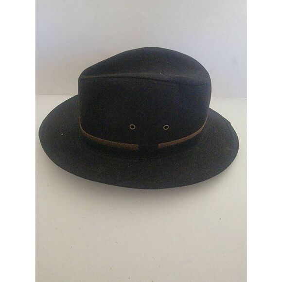 Four Seasons Women's Black Pinch Front Cotton Fedora Hat Size Small - Picture 2 of 4